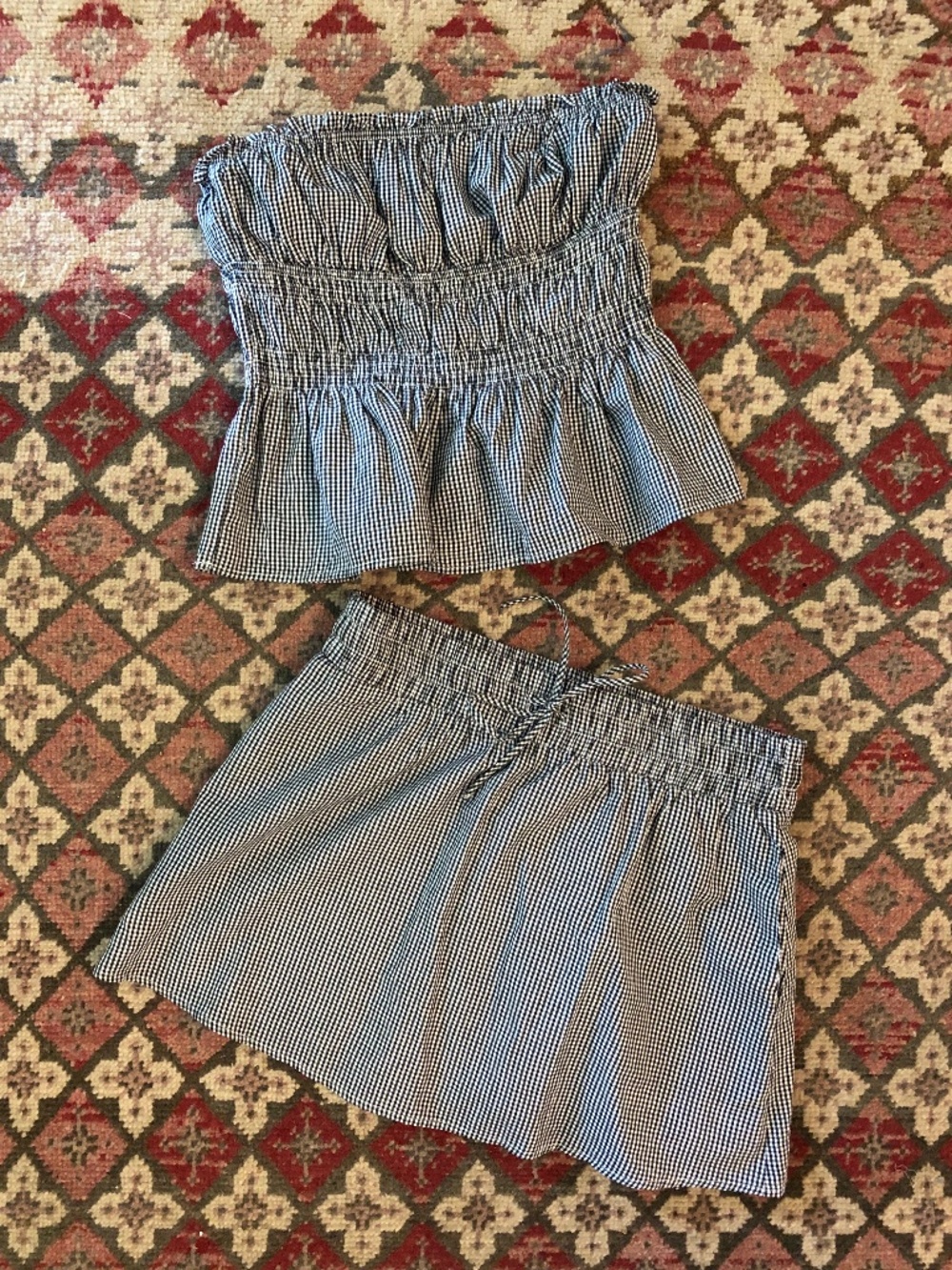 Nordstrom Petal & Pup Two Piece Gingham Summer Set sz M